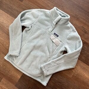 Patagonia Re Tool Half Snap Pullover Women's Sz M Light Baby Blue Outdoors READ